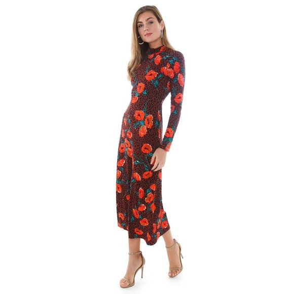 NWT Free People animal print floral midi dress - Picture 13 of 16